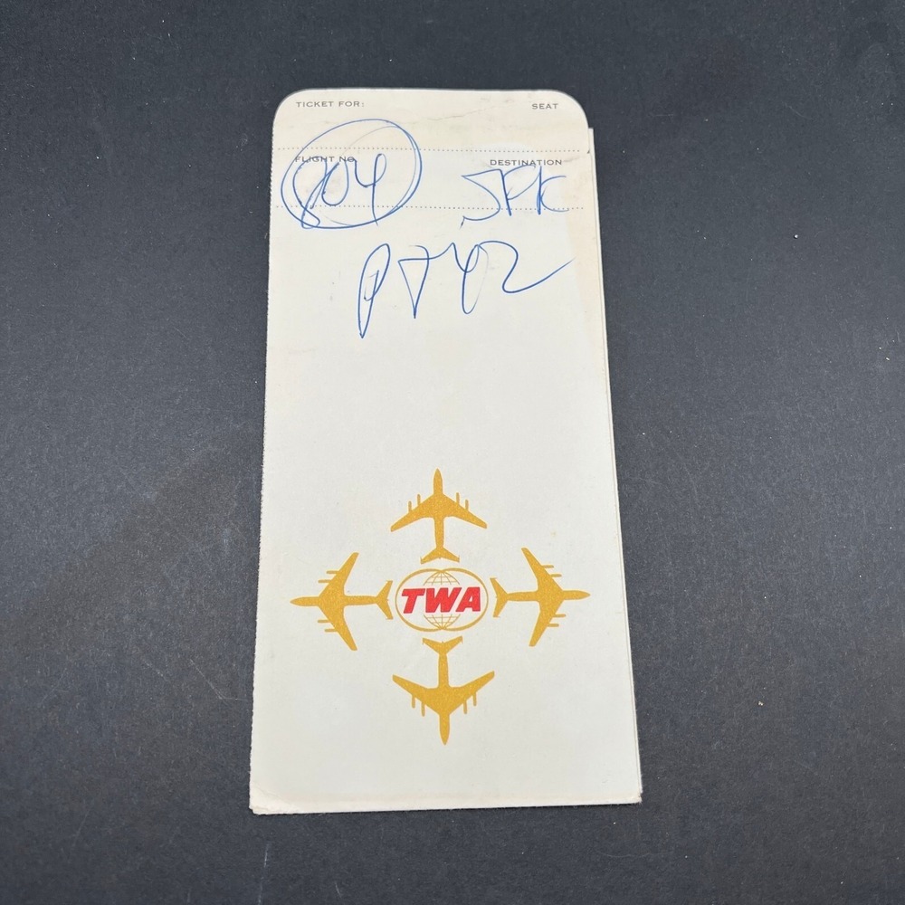 Vintage TWA Ticket Holder Folder 1968 Trans World Airlines